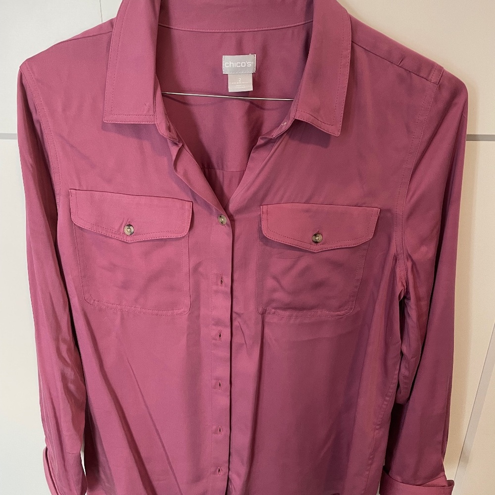 Chico's pink blouse